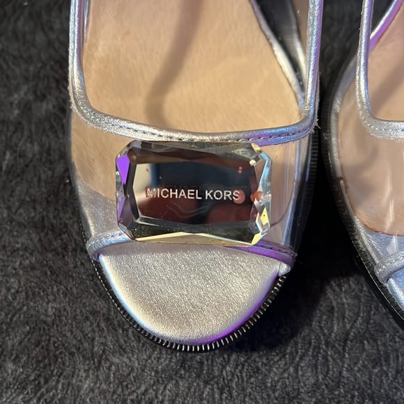 Michael Kors Clear Cinderella-Style Signature Peep Toe Pumps - Picture 7 of 8